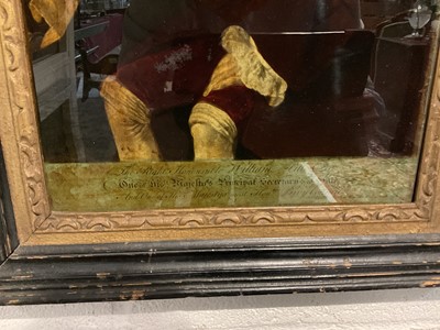 Lot 808 - Collection of seven reverse prints on glass, depicting notable 18th century, in period frames, the largest 50 x 39cm