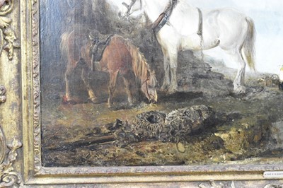 Lot 1278 - Edward Robert Smythe (1810-1899) oil on canvas - coastal scene with figures and ponies, signed, 61cm x 92cm, in gilt frame