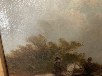Lot 1275 - Edward Robert Smythe (1810-1899) oil on canvas - Going to the Horse Fair, signed, inscribed verso, 30cm x 45cm, in gilt frame