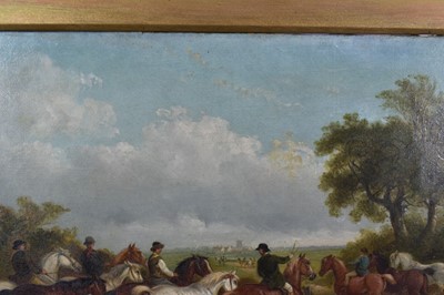 Lot 1275 - Edward Robert Smythe (1810-1899) oil on canvas - Going to the Horse Fair, signed, inscribed verso, 30cm x 45cm, in gilt frame