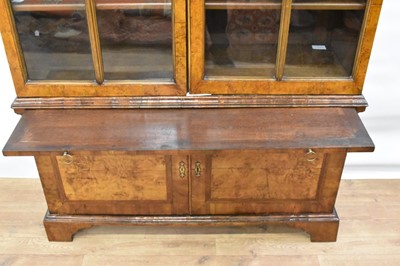 Lot 1432 - 18th century Pepysian style burr walnut bookcase