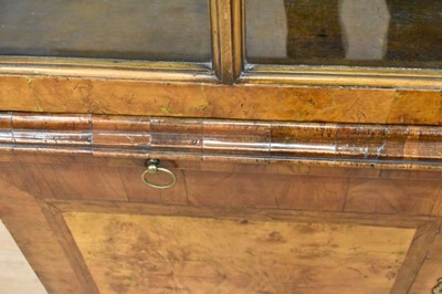 Lot 1432 - 18th century Pepysian style burr walnut bookcase