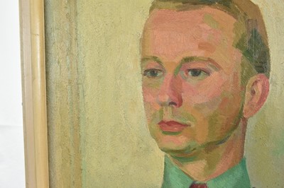 Lot 1279 - Henry Collins (1910-1994) oil on canvas - portrait of the artist Joseph Robinson, signed and dated '35, inscribed verso, 51cm x 41cm, framed