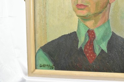 Lot 1279 - Henry Collins (1910-1994) oil on canvas - portrait of the artist Joseph Robinson, signed and dated '35, inscribed verso, 51cm x 41cm, framed
