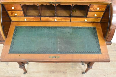 Lot 1413 - Fine quality Edwardian satinwood and polychrome painted bonheur du jour