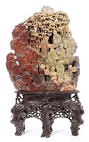 Lot 811 - Good 19th century Chinese soapstone boulder...