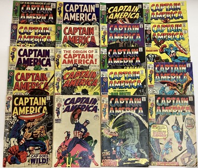 Lot 122 - Small group of Marvel comics Captain America (1968 to 1970) Includes #100 premiere issue, Captain America 1st own series and black panther appearance. Priced 12 and 15 cents. (19)
