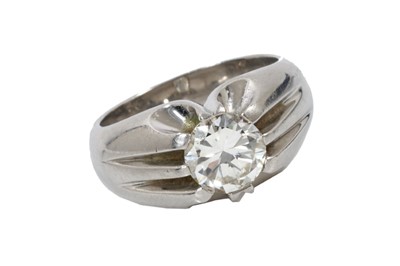 Lot 521 - Diamond single stone ring with a brilliant cut diamond estimated to weigh approximately 1.65cts in platinum heavy claw setting on platinum shank