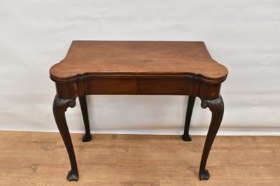 Lot 1442 - Good George II red walnut card table