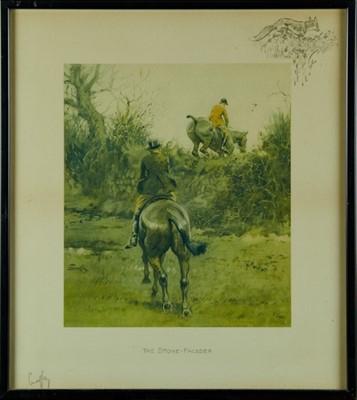 Lot 1007 - Snaffles, Charles Johnson Payne (1884-1967) signed print - The Stone-Faceder, signed in pencil, with snaffle blindstamp, 45cm x 40cm, in glazed frame