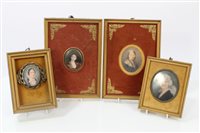 Lot 828 - English School, circa 1840, miniature portrait...