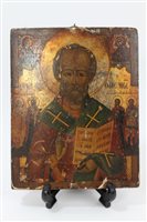 Lot 832 - 19th century Russian Icon, tempera on panel,...