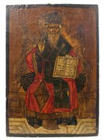 Lot 833 - 19th century Greek tempera on panel, possibly...