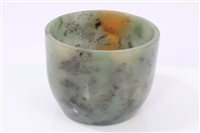Lot 836 - Green jade vessel of slightly tapering form,...