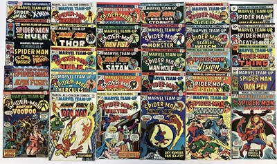 Lot 130 - Large group of Marvel Comics Marvel team-up. (1974 to 1985) English and American price variants. Approximately 75 comics to include annuals.