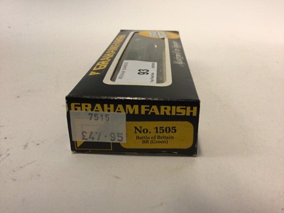 Lot 93 - Graham Farish N gauge 4-6-2 BR green Early Emblem Battle of Britain "Spitfire" tender locomotive 34066, boxed No.1505