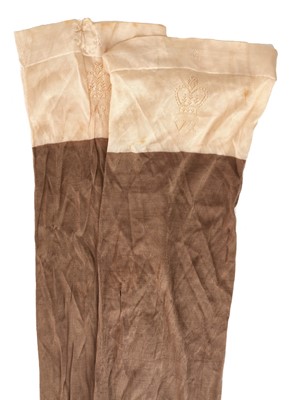 Lot 18 - HM Queen Victoria - pair of stockings, provenance: Annie Mitchell Chief Wardrobe maid to the Queen