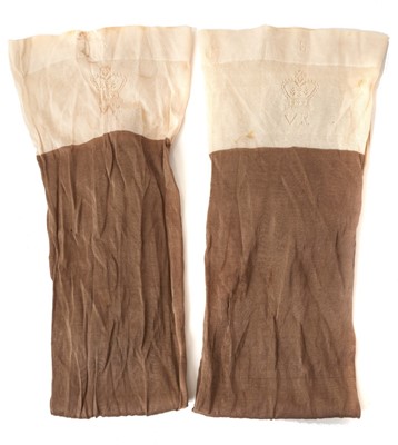 Lot 18 - HM Queen Victoria - pair of stockings, provenance: Annie Mitchell Chief Wardrobe maid to the Queen