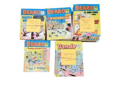 Lot 44 - Collection of Beano comics, mostly 1980s, Dandy comics, mostly 1980s and one box of Beano and Dandy annuals