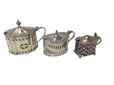 Lot 10 - Three silver mustards