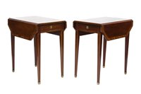 Lot 1354 - Pair of Sheraton-style mahogany and satinwood...