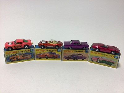 Lot 206 - Matchbox 1-75 Series Superfast models No.29 Racing Mini, No.46 Mercedes 300 SE, No.36 Draguar, No.24 Rolls Royce Silver Shadow, No.22 Pontiac Coupe, No.75 Ferrari Bertinelta, No.31 Lincoln Continen...