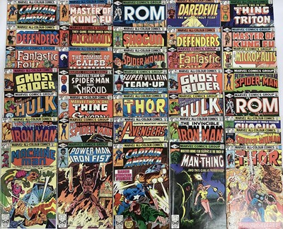 Lot 82 - Large group of Marvel comics 1980's. To include The Avengers, Spider woman, Rom, Marvel Team up and others. Approximately 200 comics.