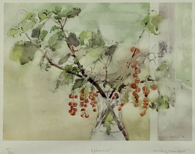 Lot 80 - Audrey Macleod (British, Contemporary) coloured lithograph - Redcurrants, signed titled and numbered, 32cm x 40.5cm