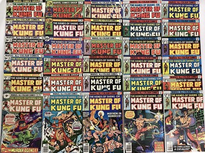 Lot 73 - Group of Marvel comics The hands of Shang-Chi, Master of Kung Fu (1974 to 1979). English and American price variants. Approximately 42 comics.