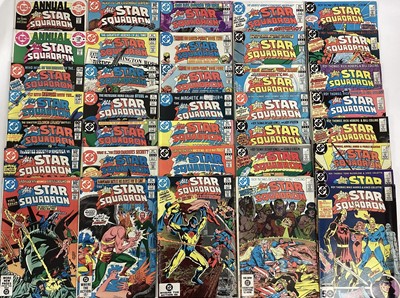 Lot 66 - Large quantity of 1980's DC Comics, All-Star Squadron #1-17 #20 #21 #22 #23(1st app of Amazing Man) #25(1st app of Infinity Inc, Atom Smasher) #26 #27 #28 #32(The Death of Earth X) #33(1st app of T...