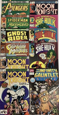 Lot 52 - Small group of Marvel comics to include Avengers #196 (1980), First full appearance of Taskmaster. Together with Marvel Team-up #95 (1980), First appearance of Mockingbird. Ghost Rider #50 (1980),...