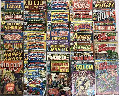 Lot 76 - Box of Marvel comics mostly 1970's. To include Modred the Mystic, Sub-mariner, Hercules, the Champions and many others. Approximately 65 comics.