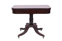 Lot 1301 - William IV mahogany D-shaped card table, the...