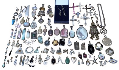 Lot 62 - Collection of silver and white metal pendants