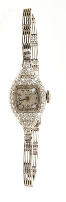 Lot 443 - Art Deco Longines diamond cocktail watch