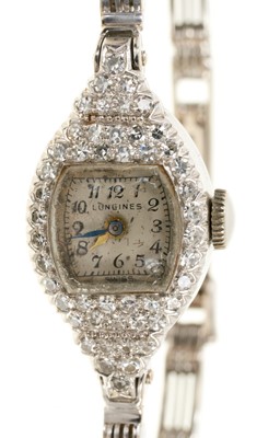 Lot 443 - Art Deco Longines diamond cocktail watch