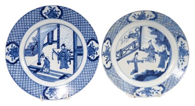 Lot 222 - Kangxi blue and white Long Eliza dish, and another later in date