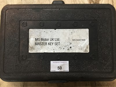 Lot 50 - MG master key locking wheel nut set, cased