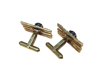 Lot 42 - Pair of yellow metal cufflinks (stamped 18k)