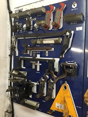 Lot 131 - Lot MG Rover main dealers specialist tools with mounting board