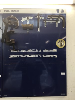 Lot 134 - Lot MG Rover main dealer specialist tools on mounting board