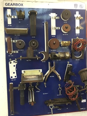 Lot 135 - Lot MG Rover main dealer specialist tools on mounting board