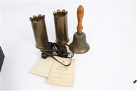 Lot 542 - Pair of First World War engraved brass trench...