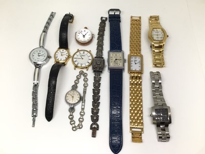 Lot 1044 - Gianni Vecci silver marcasite wristwatch and other watches including Oris, Raymond Weil, vintage Bentima etc