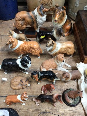 Lot 31 - Group of models of collies and other animals, including Beswick