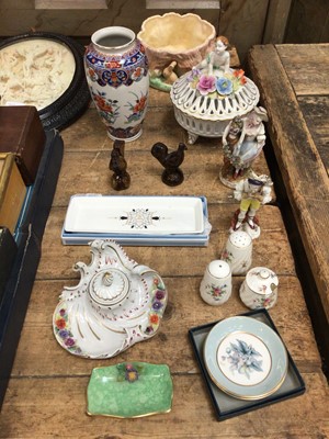 Lot 34 - Group of ceramics, including continental figures, Minton, etc