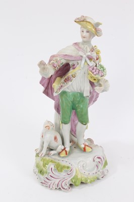 Lot 76 - Derby figure of a Dresden Shepherd, circa 1760