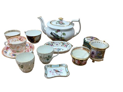 Lot 37 - Two Flight Worcester spirally fluted coffee cups, two Derby coffee cans and other items