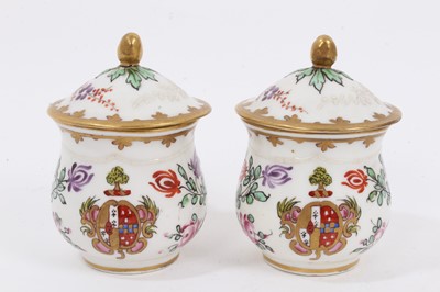 Lot 64 - Two Samson custard cups and covers, in Chinese armorial style