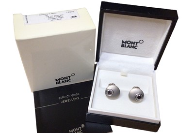 Lot 11 - Pair of silver Mount Blanc cufflinks, in box